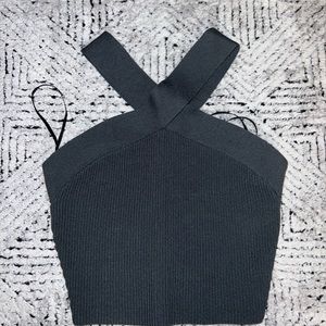 Emerald green halter crop top